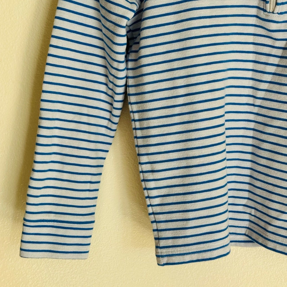Vineyard Vines Kids Quarter Zip Pullover Blue White Stripe Whale Logo S (8–10) - Picture 4 of 9